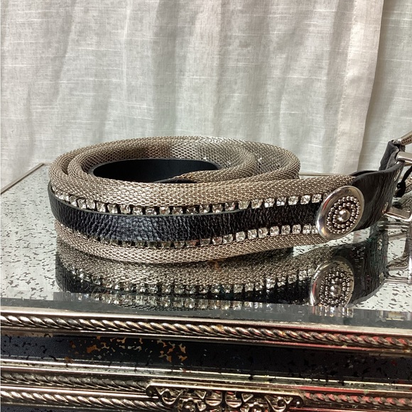NWT Furla Rhinestone & Chain mesh belt